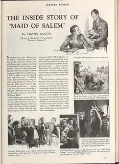 Director Frank Lloyd tells Modern Screen how he made Maid of Salem, Paramount’s 1937 Claudette Colbert picture and the film that first put Tituba on an American screen, 1937 — historic image