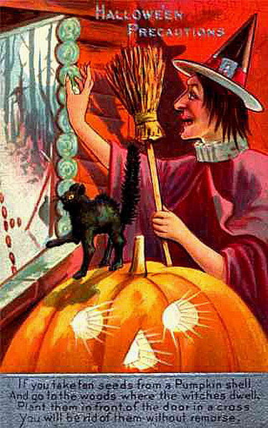 Vintage Halloween card no. 201, Early 1900s — vintage postcard