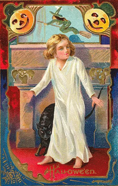 Vintage Halloween card no. 136