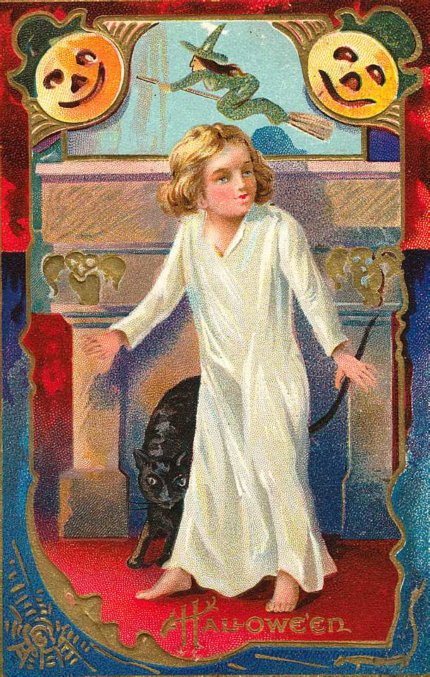 Vintage Halloween card no. 136, Early 1900s — vintage postcard