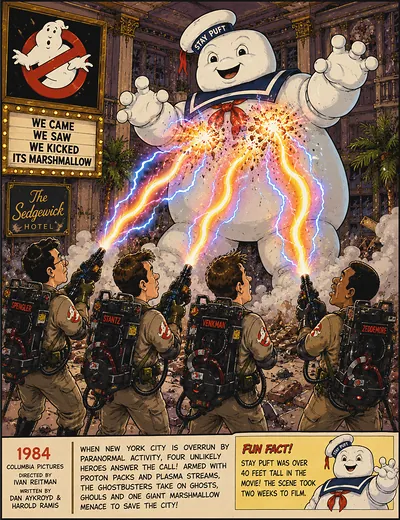 Original caricature poster — Ghostbusters