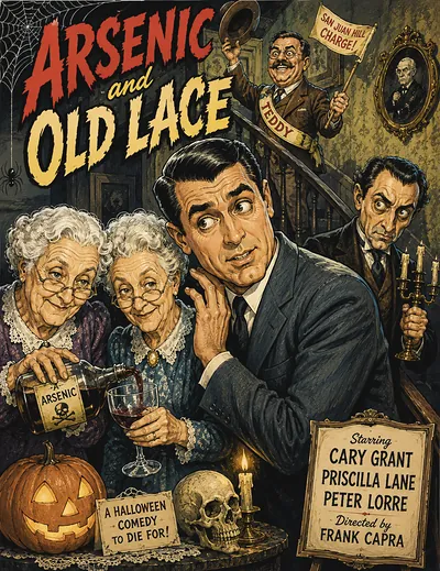 Original caricature poster — Arsenic and Old Lace