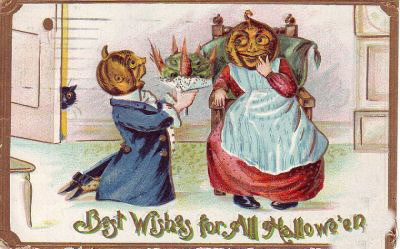 Vintage Halloween card no. 374, Early 1900s — vintage postcard