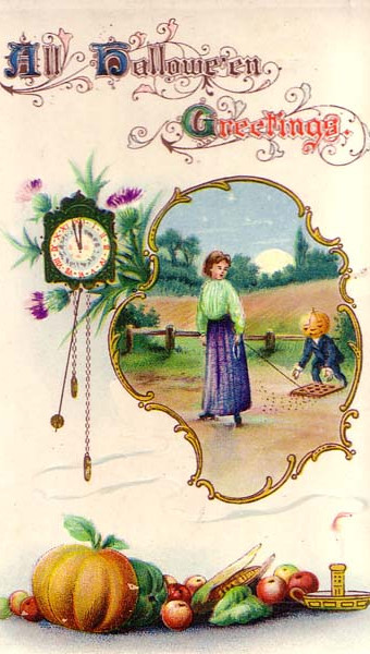 Vintage Halloween card no. 343, Early 1900s — vintage postcard