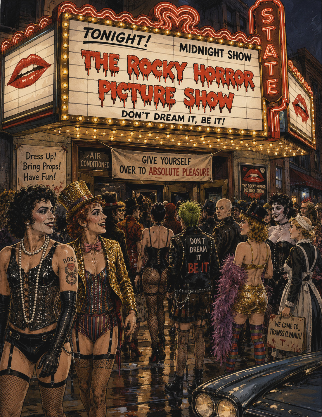 Original caricature poster — The Rocky Horror Picture Show — vintage poster