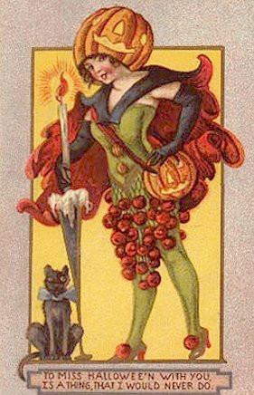Vintage Halloween card no. 100, Early 1900s — vintage postcard