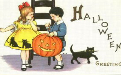 Vintage Halloween card no. 383, Early 1900s — vintage postcard