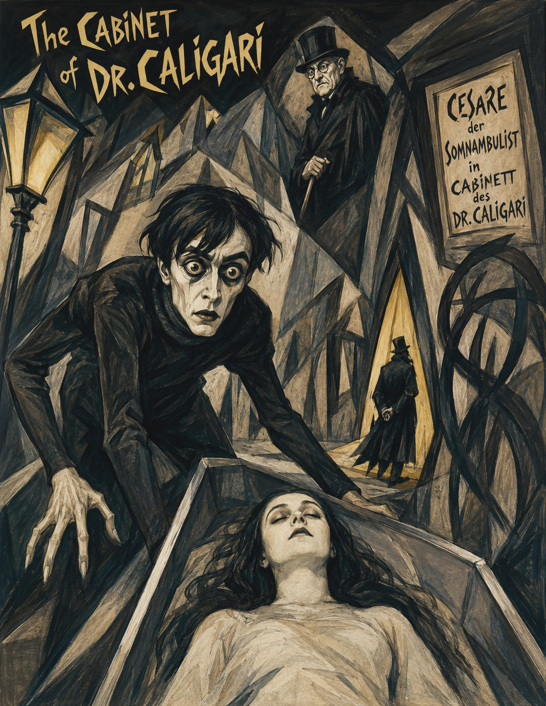 Original caricature poster — The Cabinet of Dr. Caligari — vintage poster