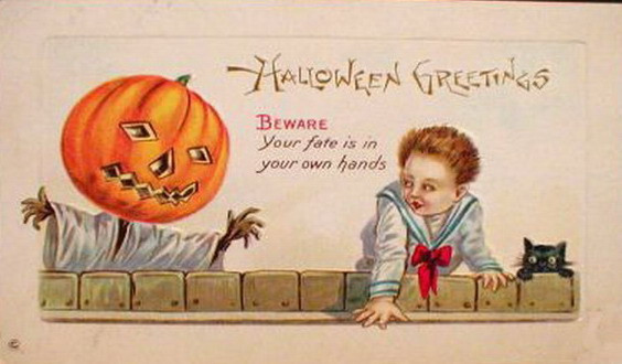 Vintage Halloween card no. 384, Early 1900s — vintage postcard