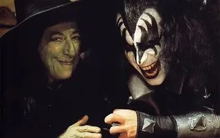 Margaret Hamilton, in her witch's green, with Gene Simmons of KISS on The Paul Lynde Halloween Special, 1976. From Chapter 4