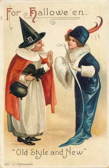 For Hallowe'en, Old Style and New: two witches