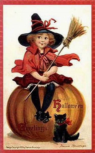 Vintage Halloween card no. 203, Early 1900s — vintage postcard