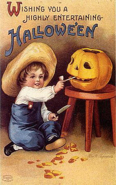 Vintage Halloween card no. 195, Early 1900s — vintage postcard
