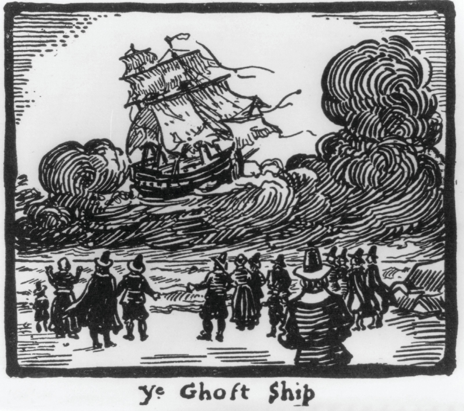 Ye ghost ship, [no date recorded on caption card] — antique engraving