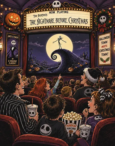 Original caricature poster — The Nightmare Before Christmas