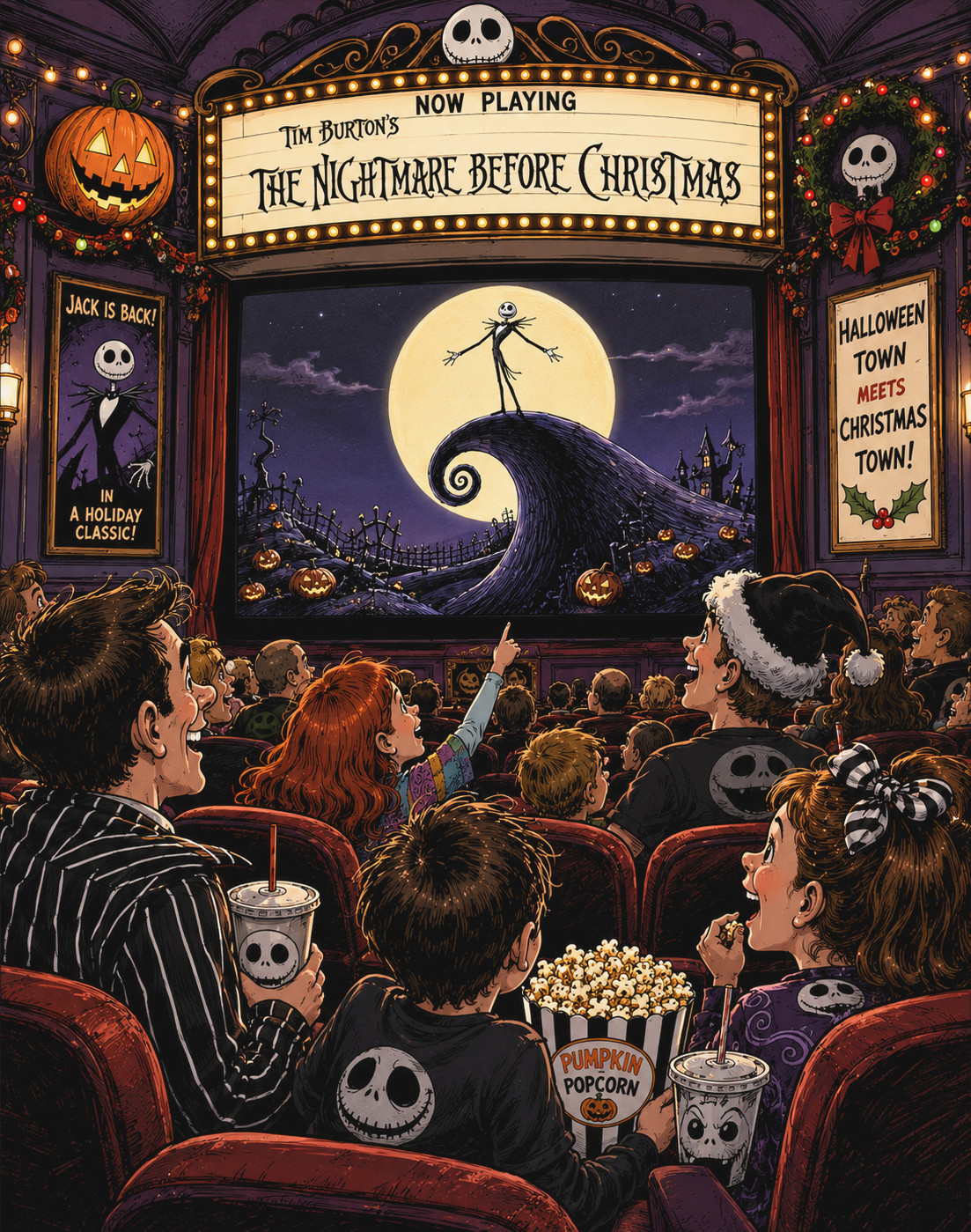 Original caricature poster — The Nightmare Before Christmas — vintage poster