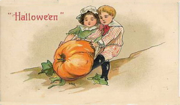 Vintage Halloween card no. 411, Early 1900s — vintage postcard