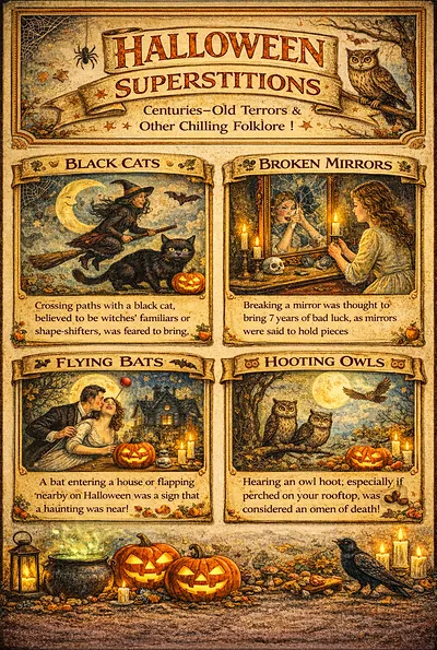 Halloween Superstitions: Black Cats, Broken Mirrors, Bats and Owls