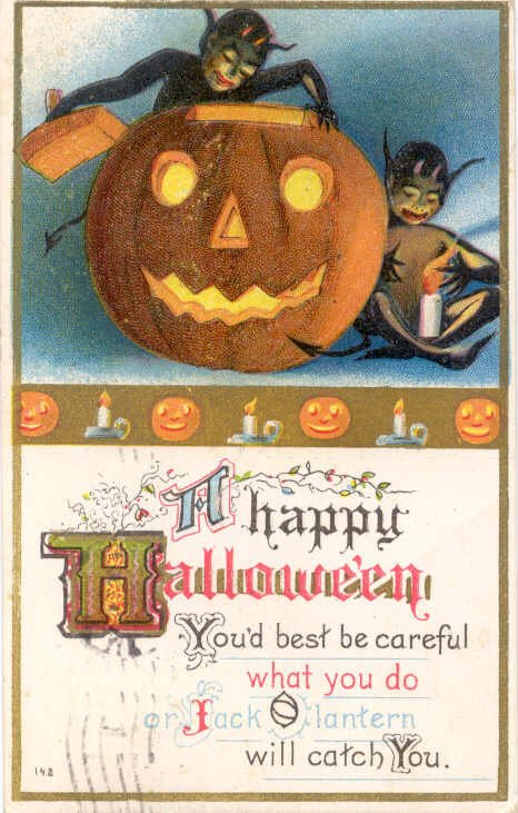 Vintage Halloween card no. 313, Early 1900s — vintage postcard
