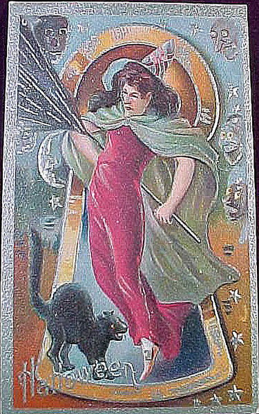 Vintage Halloween card no. 300, Early 1900s — vintage postcard