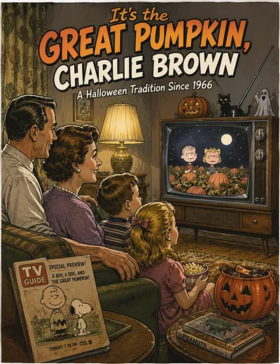 Original caricature poster — It's the Great Pumpkin, Charlie Brown