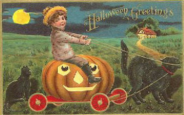 Vintage Halloween card no. 222, Early 1900s — vintage postcard