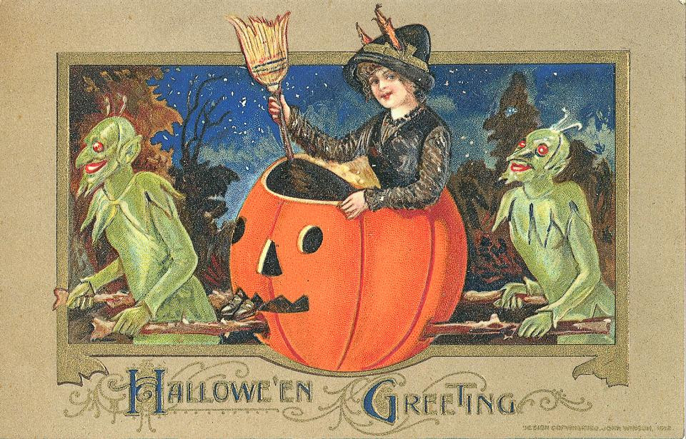Vintage Halloween card no. 158, Early 1900s — vintage postcard