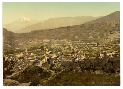 Sion general view Valais Switzerland