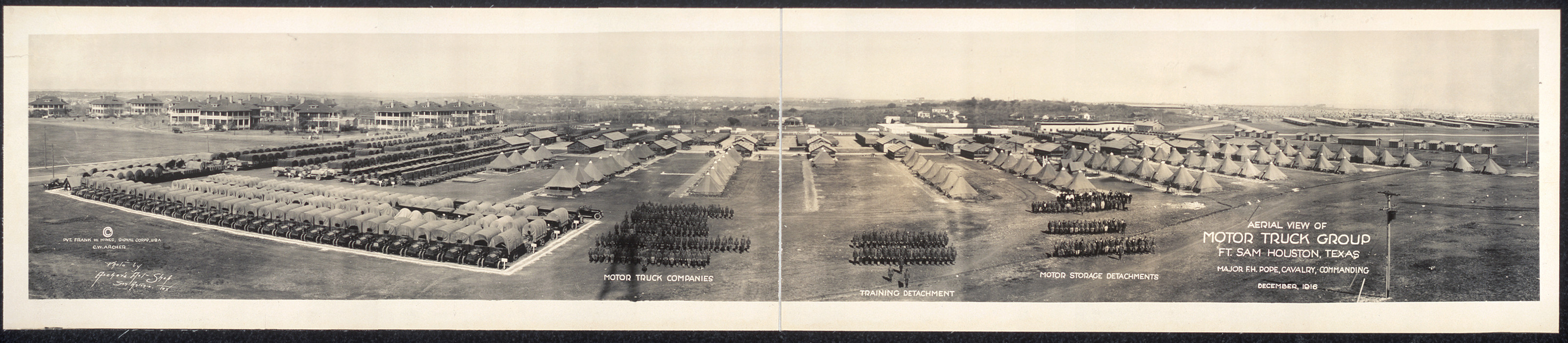 Motor Truck Group, Ft. Sam Houston, Texas, 1916, 1916 — historic image