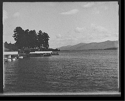 [Down the lake from the village, Lake George, N.Y.]