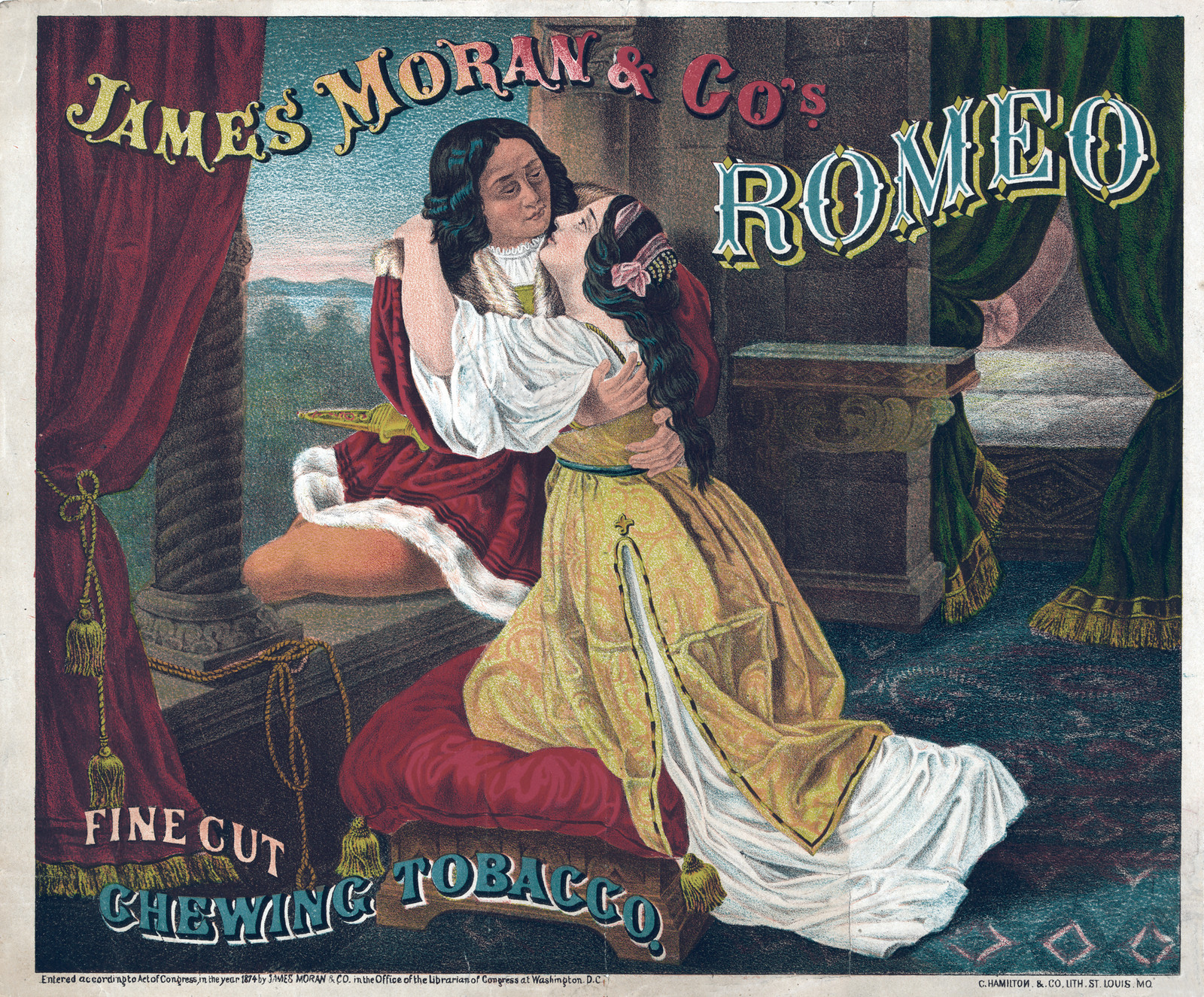 James Moran & Co's Romeo Fine Cut Chewing Tobacco advertisement — historic image