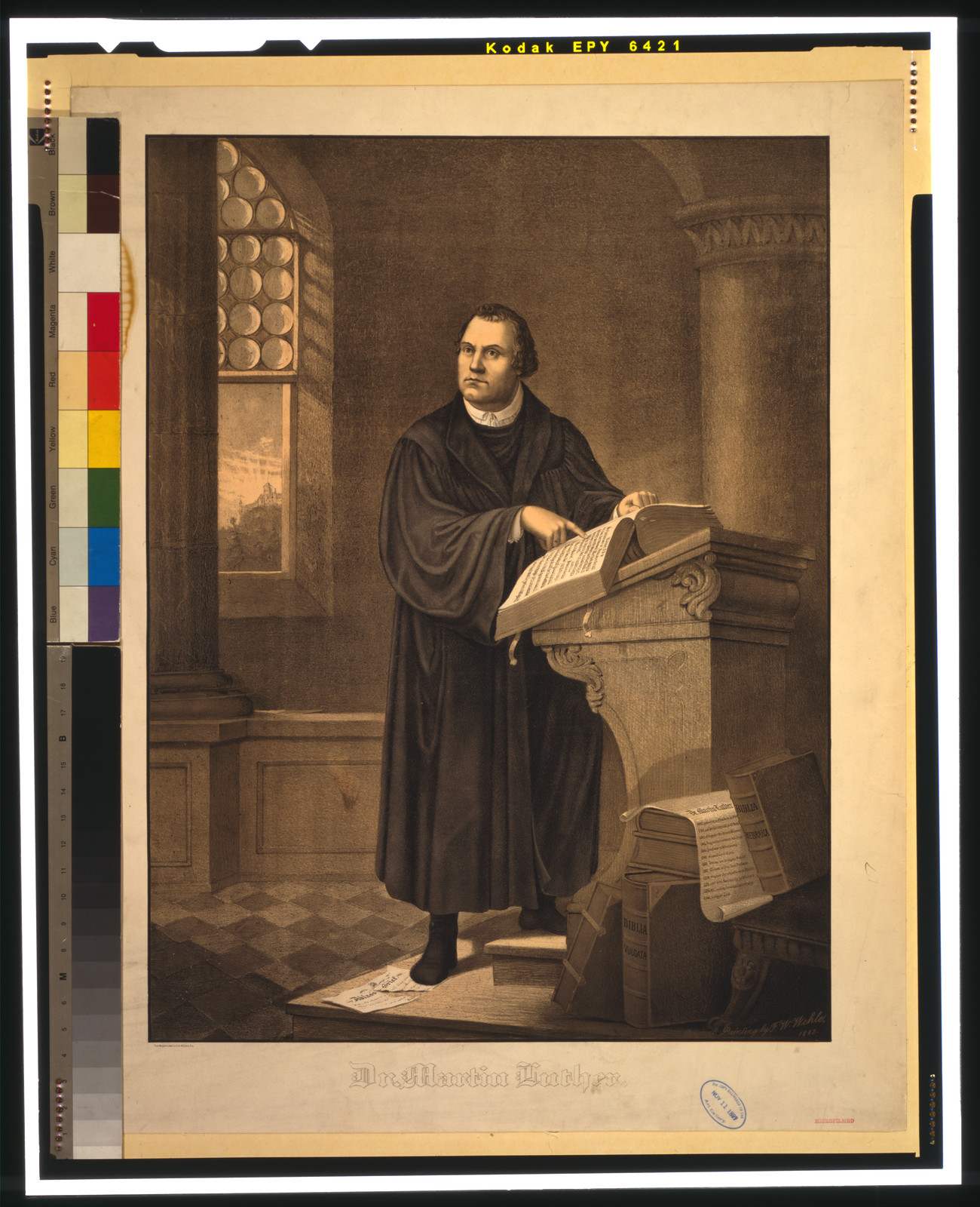 Dr. Martin Luther / The Milwaukee Litho. & Engr. Co. ; original painting by F.W. Wehle, 1882., c1882. — antique lithograph
