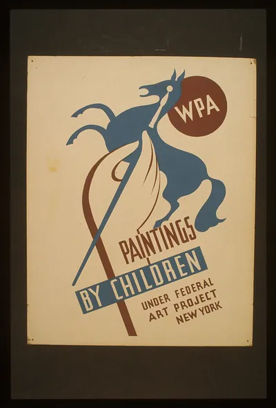 WPA paintings by children under Federal Art Project New York