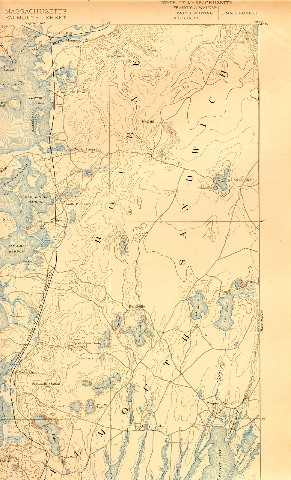 falm 93 ne, Massachusetts — antique map