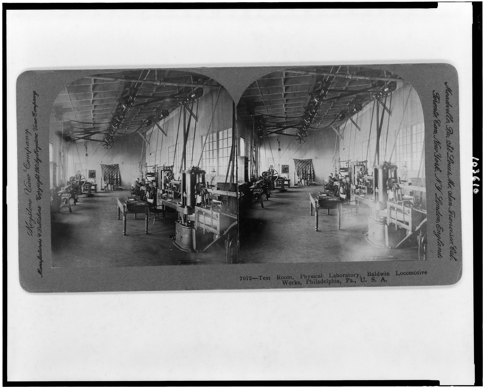 Test room physical laboratory Baldwin Locomotive Works Philadelphia Pa. U.S.A., 1905 — historic photograph