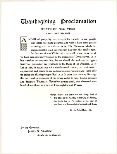 Thanksgiving Proclamation