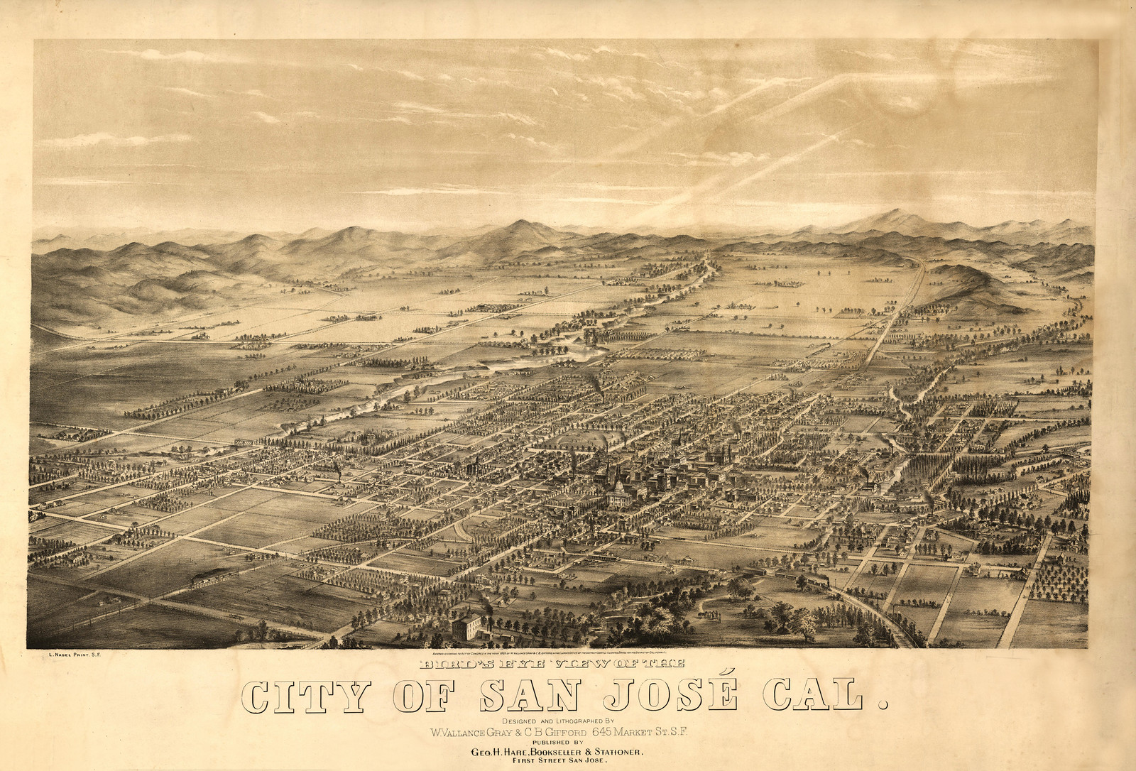 San Jose, California, 1869, 1869 — antique map
