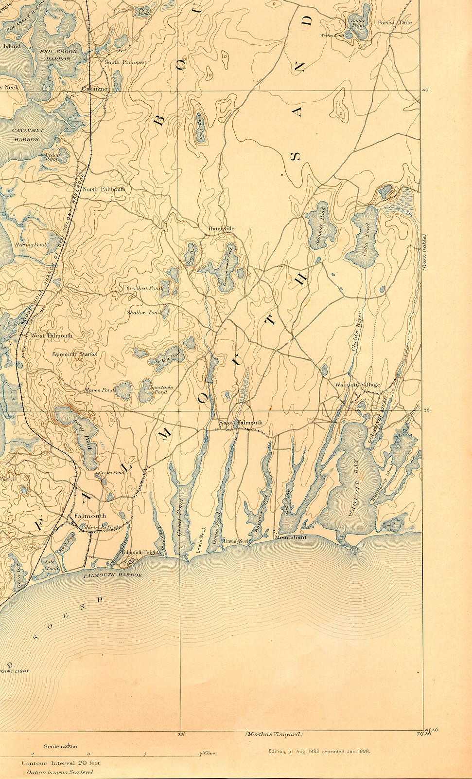 falm 93 se, Massachusetts — antique map