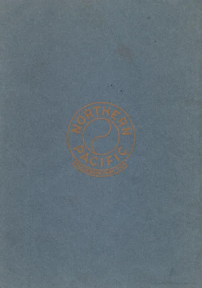 Blue cover with Northern Pacific Yellowstone Park logo