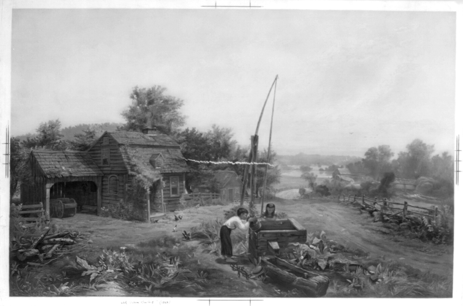 The old oaken bucket, [no date recorded on shelflist card] — historic print