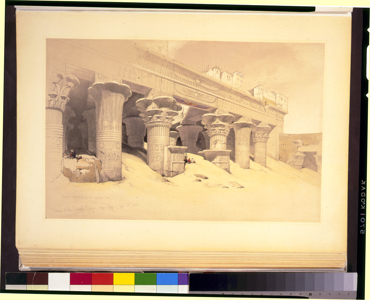 Portico of the Temple of Edfou--upper Egypt Novr 23rd 1838 / David Roberts, R.A., [published between 1846 and 1849] — antique lithograph