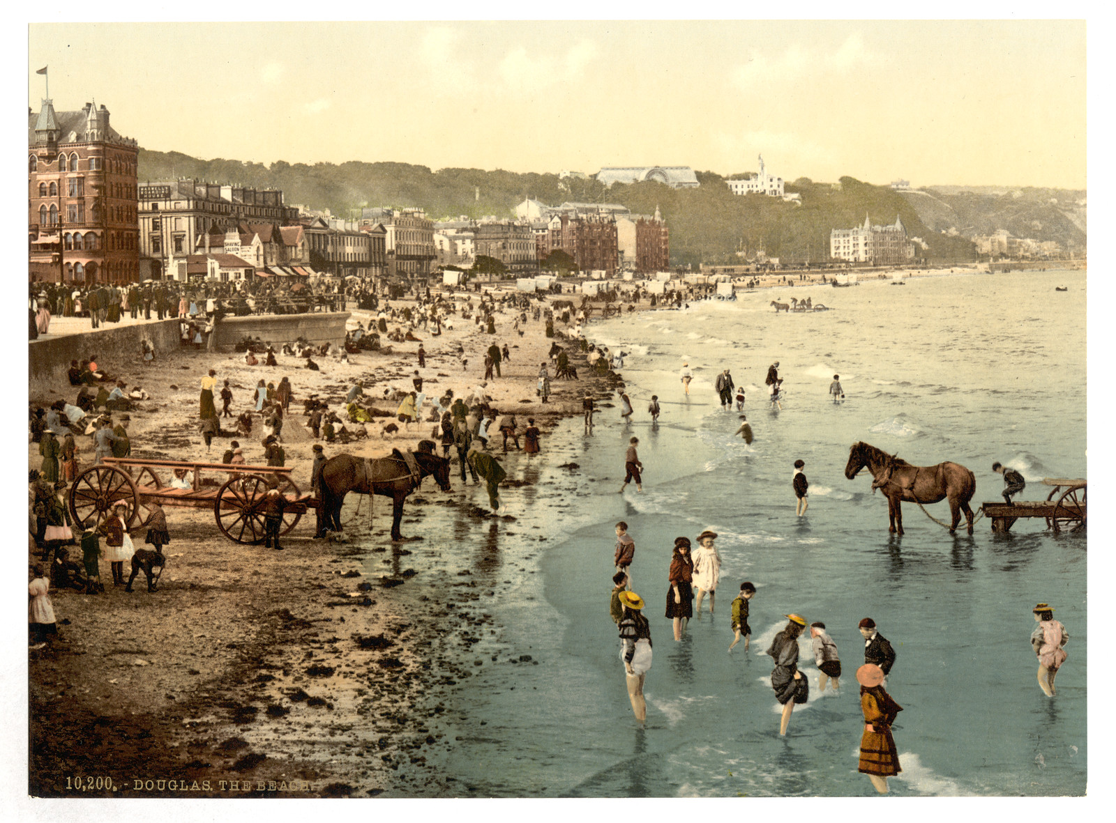 Douglas the beach Isle of Man England, [between ca. 1890 and ca. 1900]. — historic print