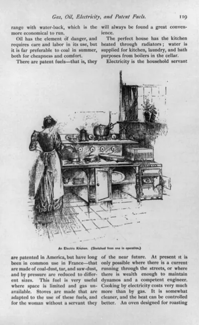 An electric kitchen (Sketched from one in operation)