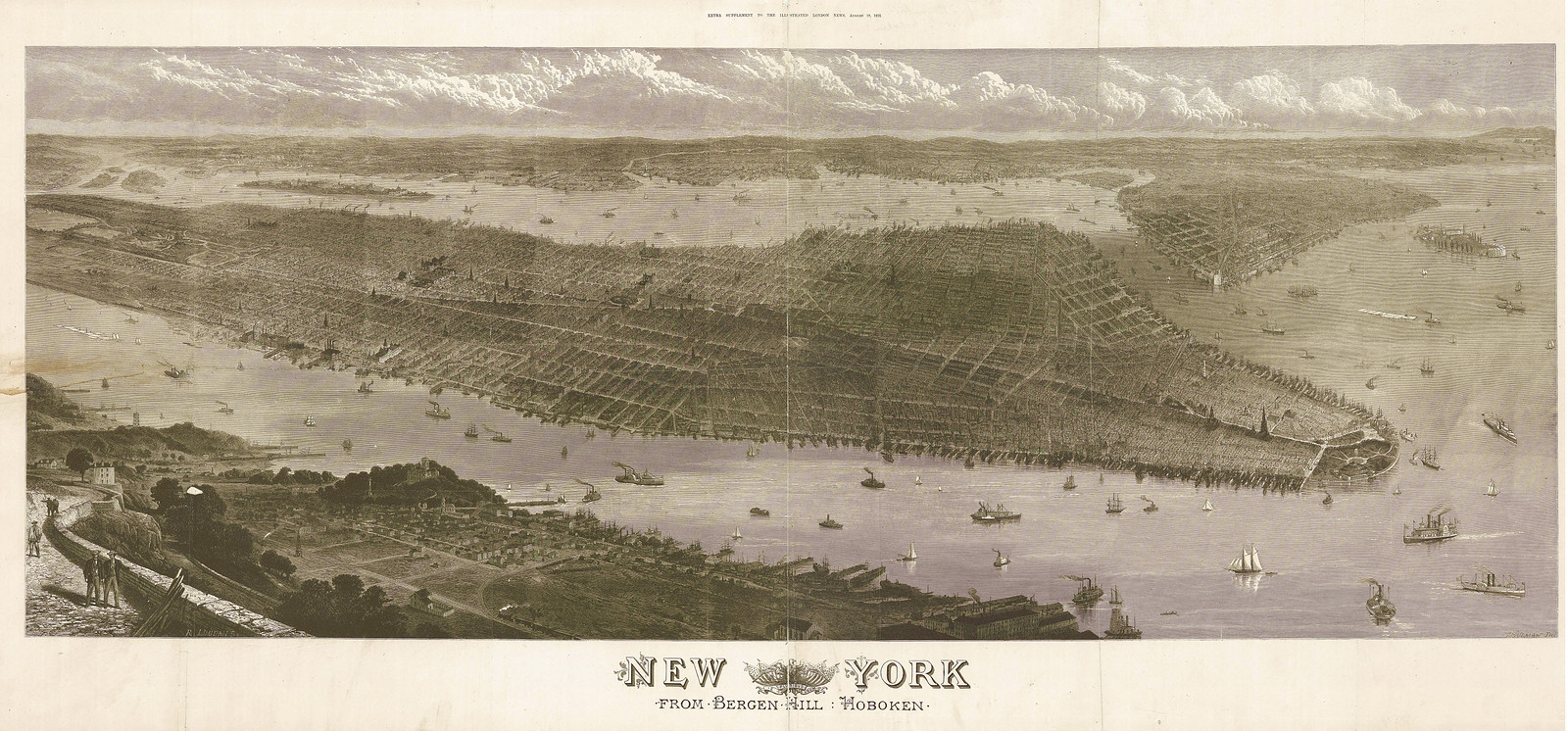 New York, New York, 1876, 1876 — antique map