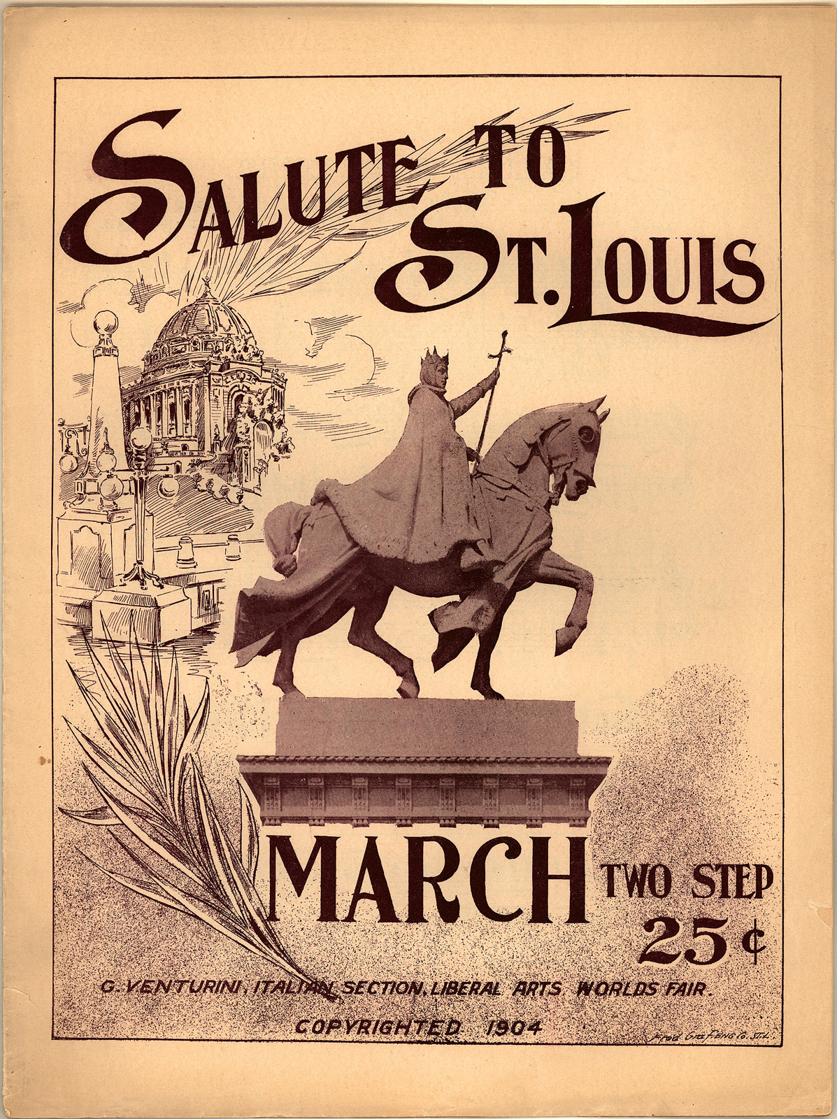 Salute to St. Louis, March Two Step, sheet music cover, 1904 — historic image