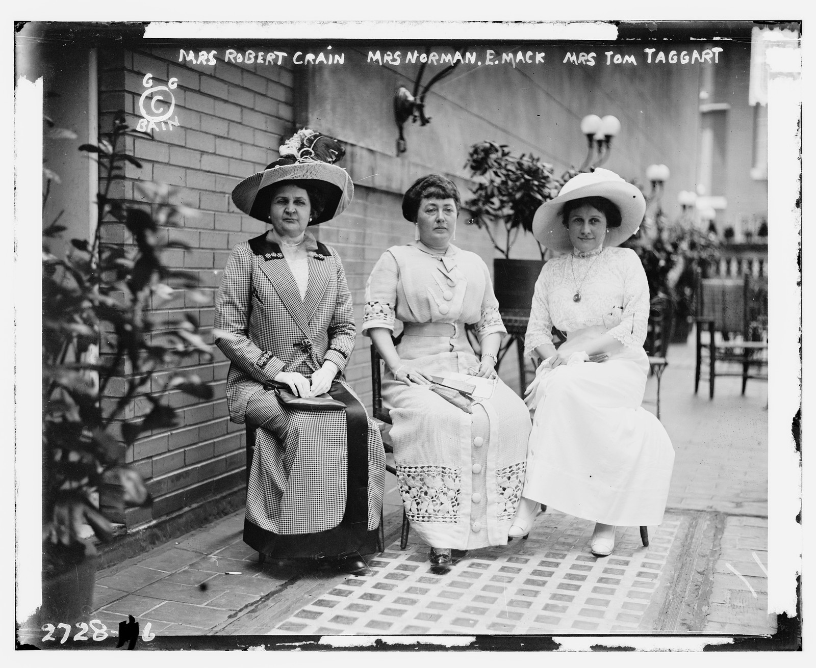 Mrs. R. Crain, Mrs. N.E. Mack, Mrs. T. Taggart, n/a — historic photograph