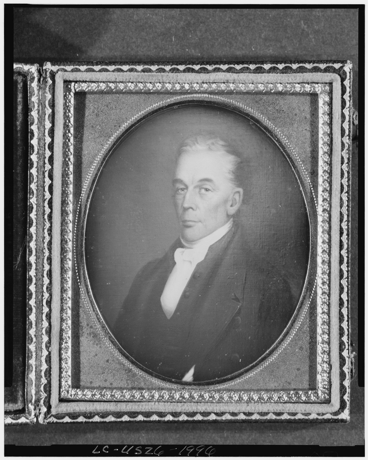 [Copy of a painting of James Stowell, head-and-shoulders portrait, three-quarters view, facing left], [between 1850 and 1860] — historic photograph