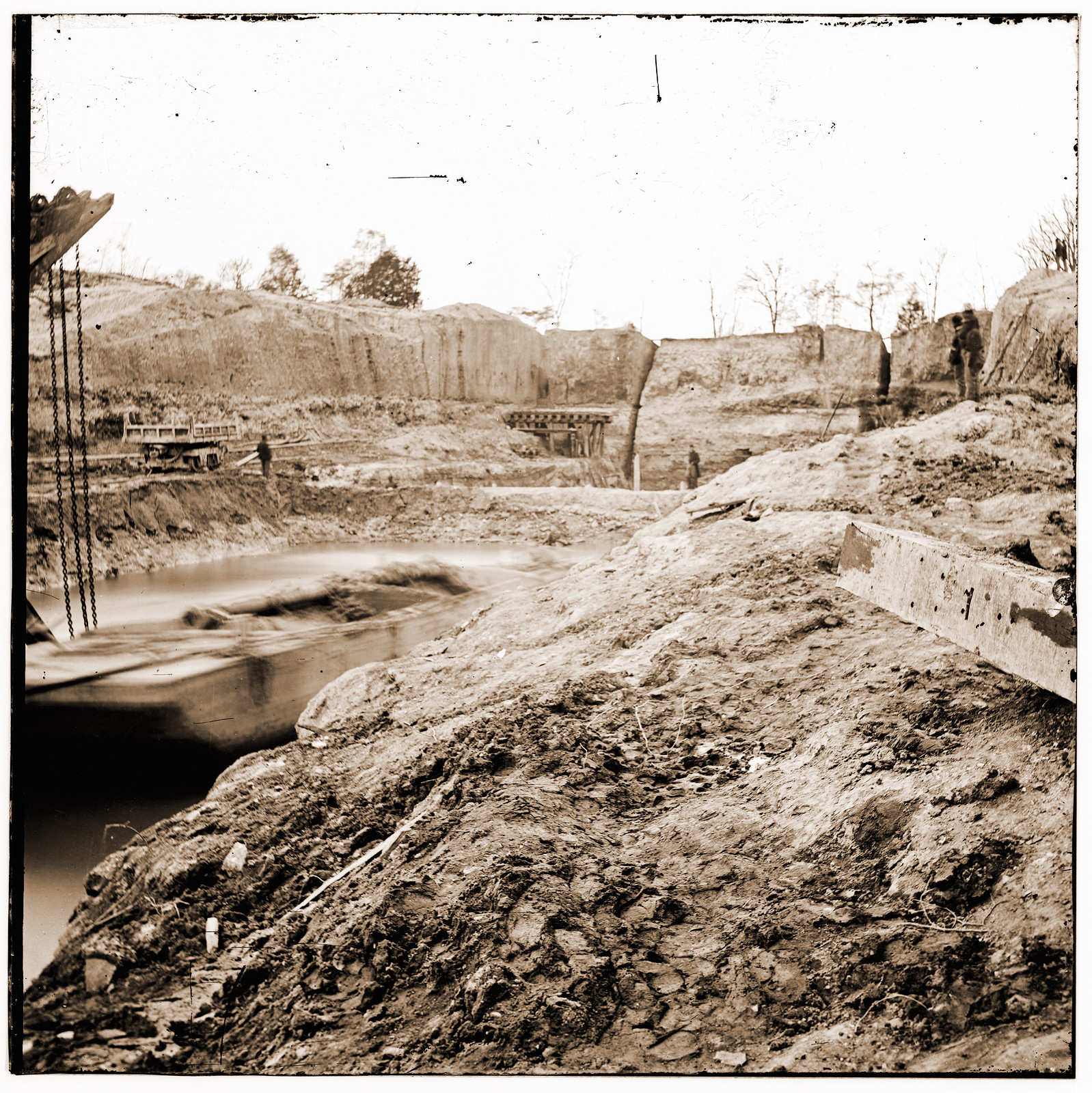 Dutch Gap Virginia. View of Dutch Gap canal, 1864 — historic photograph