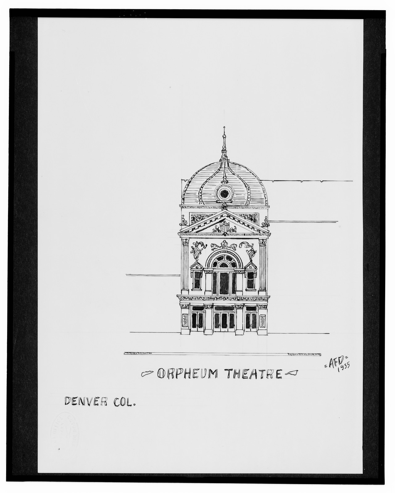 [Orpheum Theatre, Denver, Colorado] / AFD 1935., And Engineering (ADE) Drawings — vintage poster