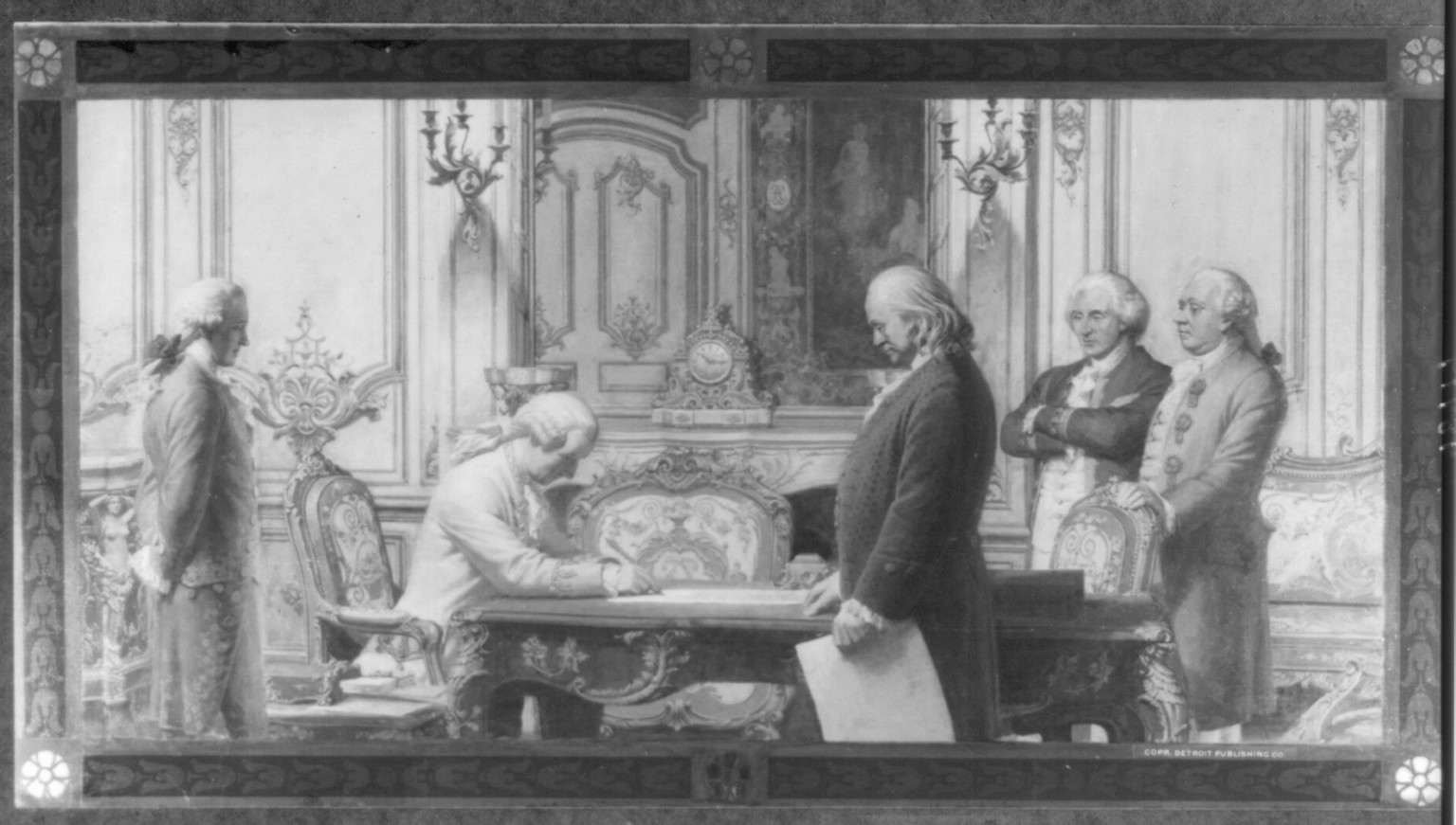 [Benjamin Franklin, 1706-1790, three-quarter length portrait, standing, left profile] — historic print